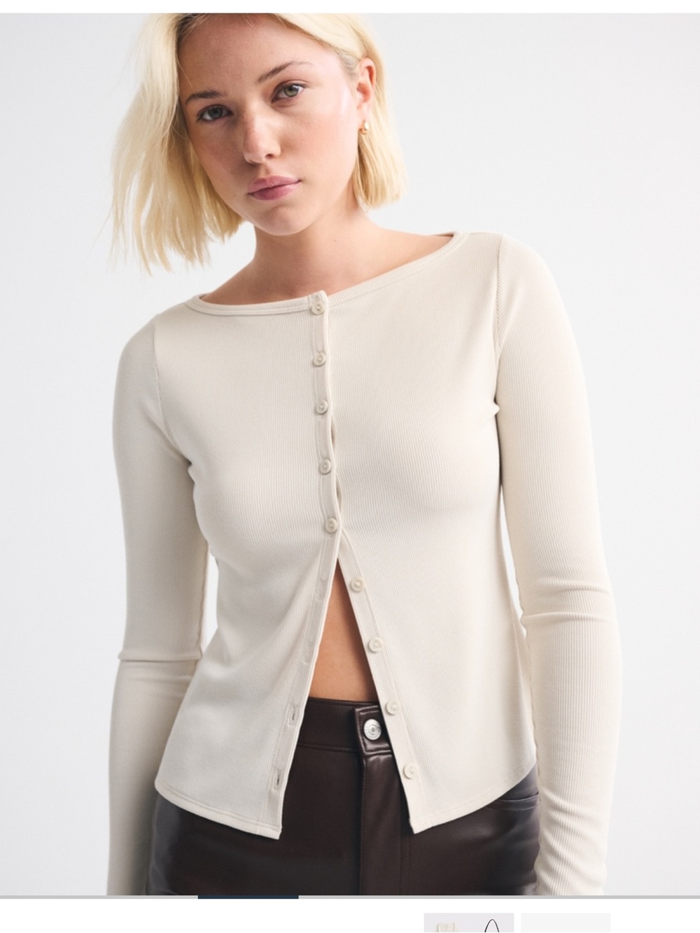 Abercrombie and Fitch Ivory Button Up Cardigan